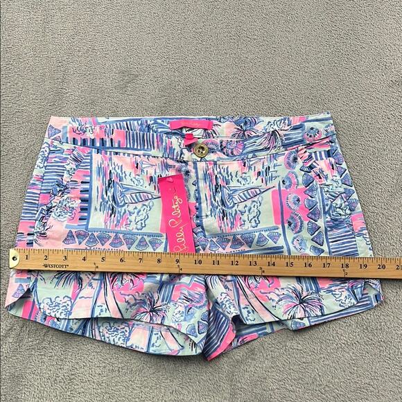 NEW Lilly Pulitzer 4 Adie Ruffle Pocket Stretch Women's Whisper Blue Shorts - Picture 5 of 13